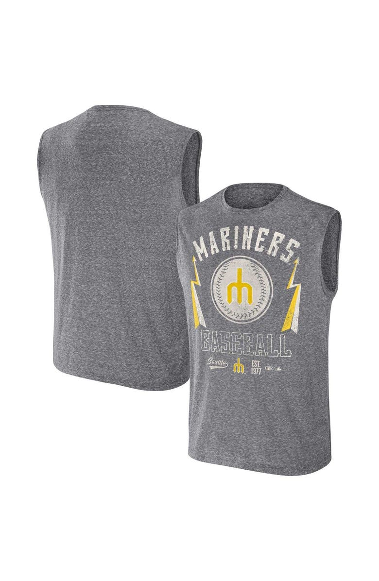 Darius Rucker Collection by Fanatics Men's Darius Rucker Collection by Fanatics Charcoal Seattle Mariners Relaxed-Fit Muscle Tank Top, Main, color, 