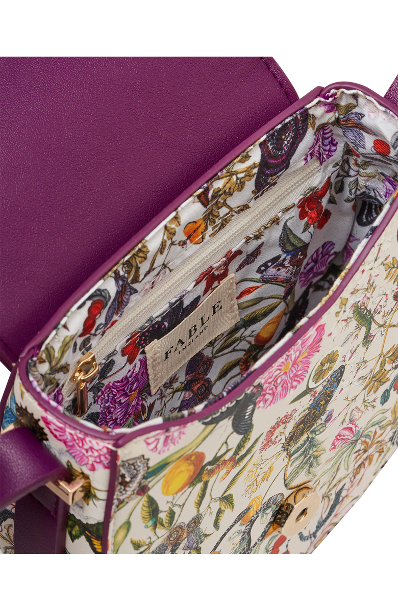 Fable England Floral Engravings Plum Saddle Bag, Alternate, color, Purple