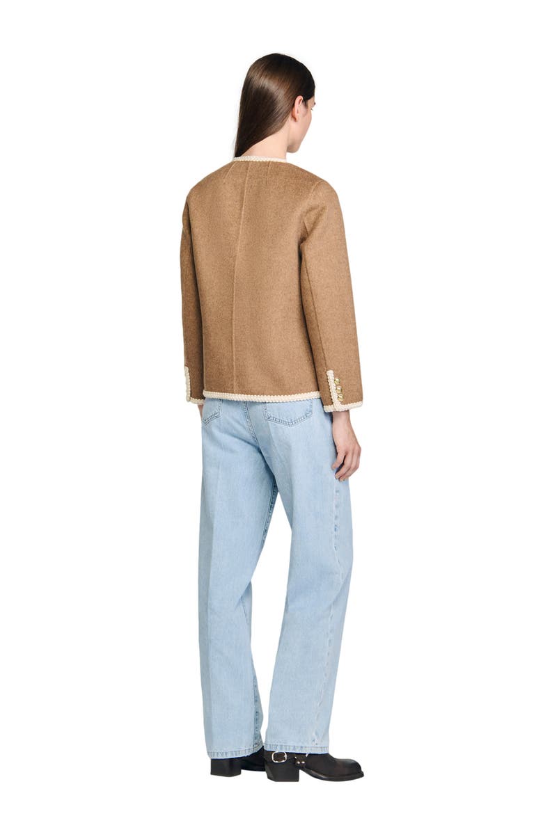 SANDRO Double-faced jacket, Alternate, color, Dark Blond