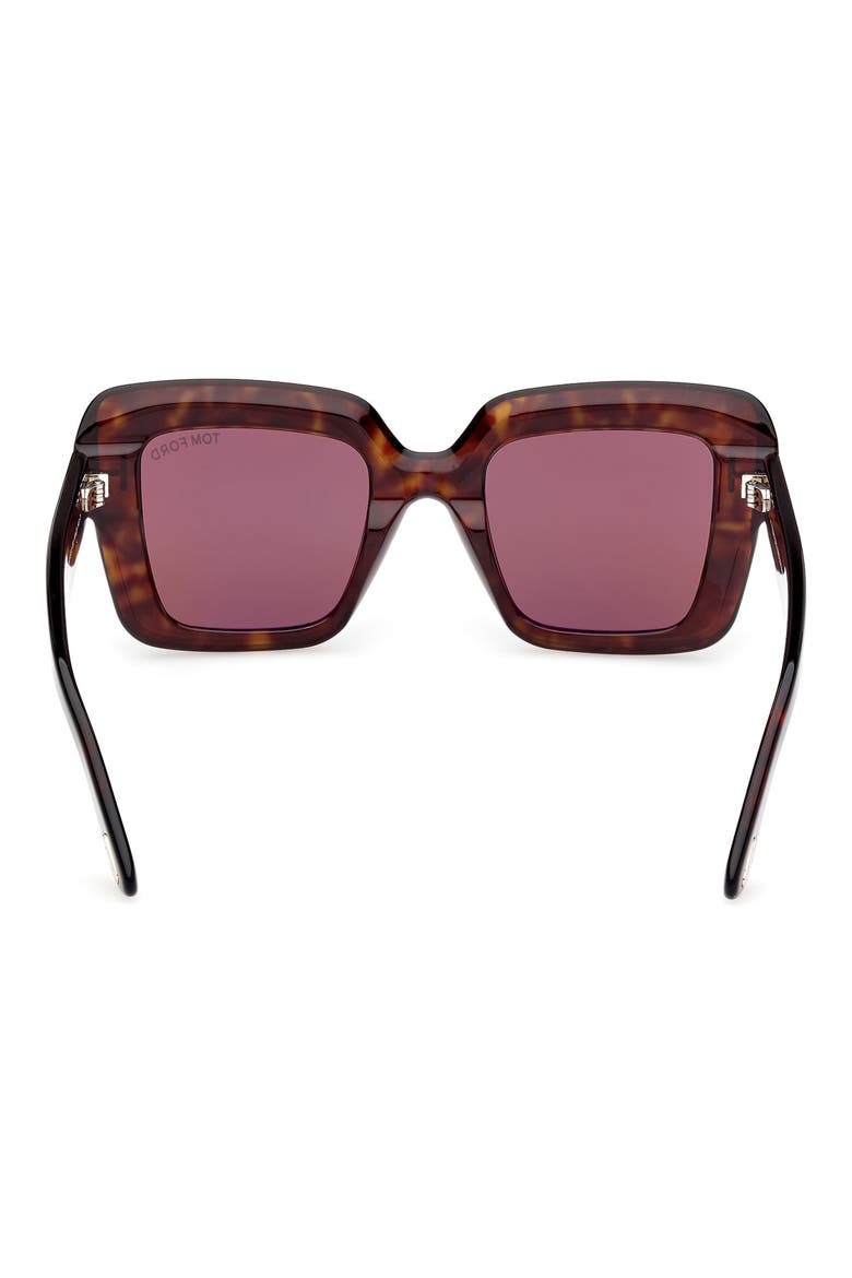 52mm Square Sunglasses, Alternate, color, DARK HAVANA / ROVIEX