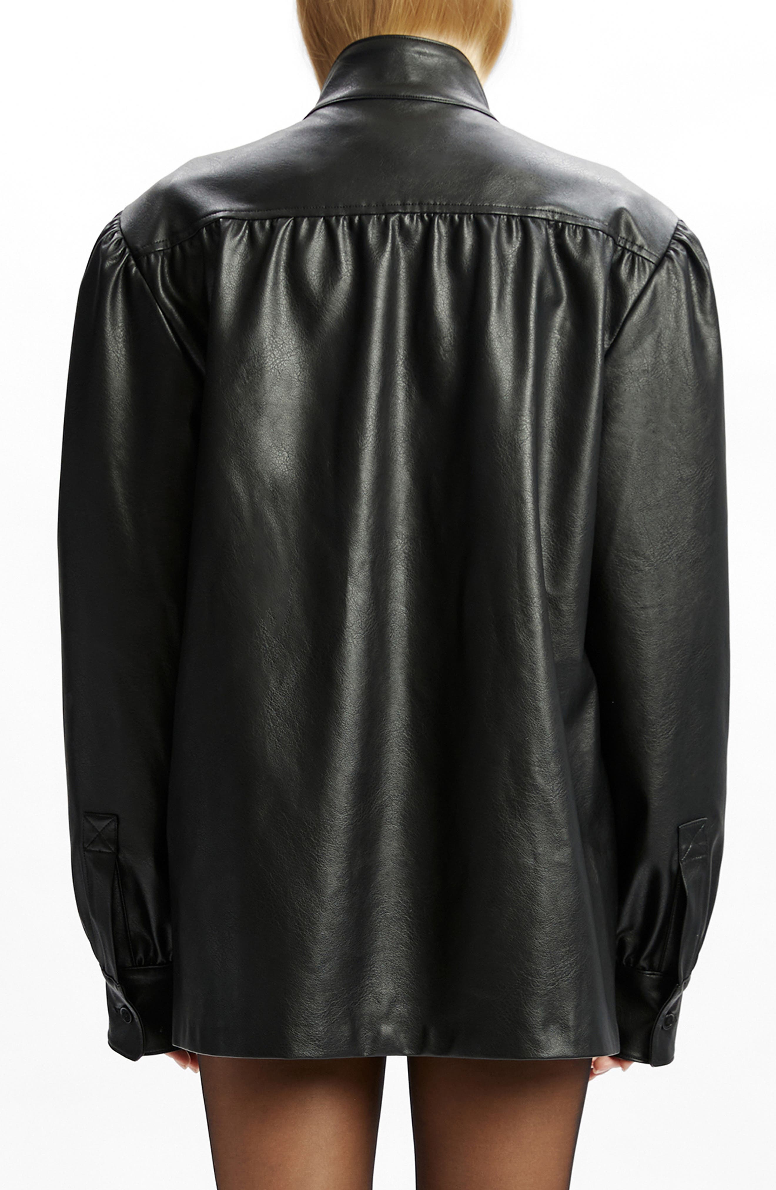 Clements Boxy Faux Leather Jacket - image 2