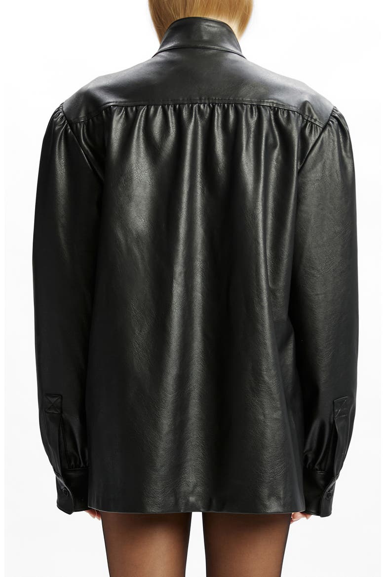Clements Boxy Faux Leather Jacket, Alternate, color, BLACK