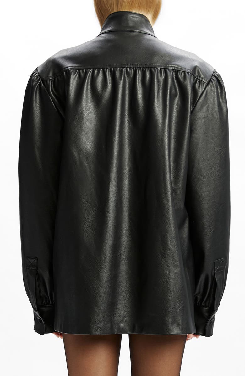 Bardot Clements Boxy Faux Leather Jacket, Alternate, color, Black
