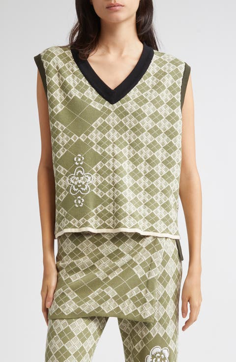 Argyle Stretch Organic Cotton Vest
