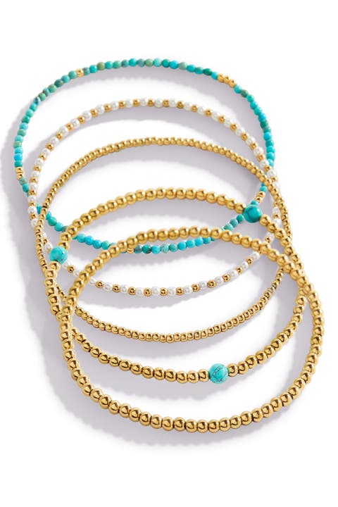 Turquoise Beaded Stacking Set Bracelet