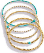 Mint & Lily Turquoise Beaded Stacking Set Bracelet