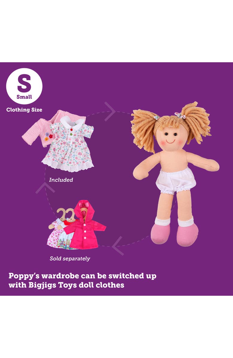 Bigjigs Toys - Poppy Doll, Small, Alternate, color, Multicolored