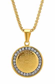 18k Gold Plated Lord's Prayer Pendant Necklace