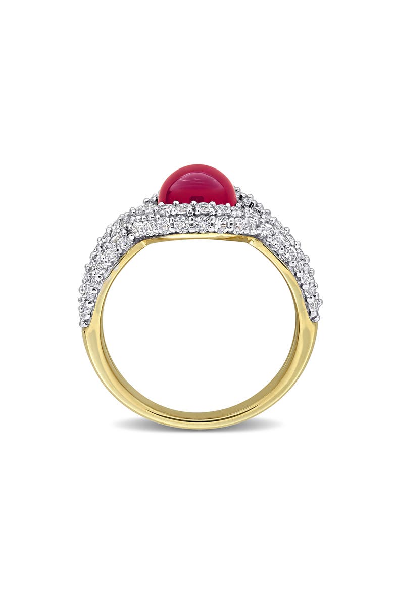 Created Ruby & Created White Sapphire Twist Band Ring, Alternate, color, RED