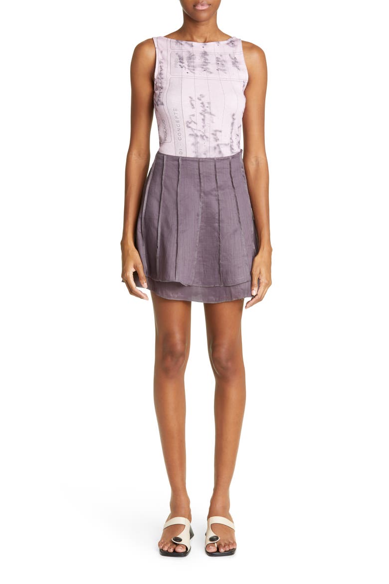 Juju Pleated Layered Skirt, Alternate, color, DARK LILAC