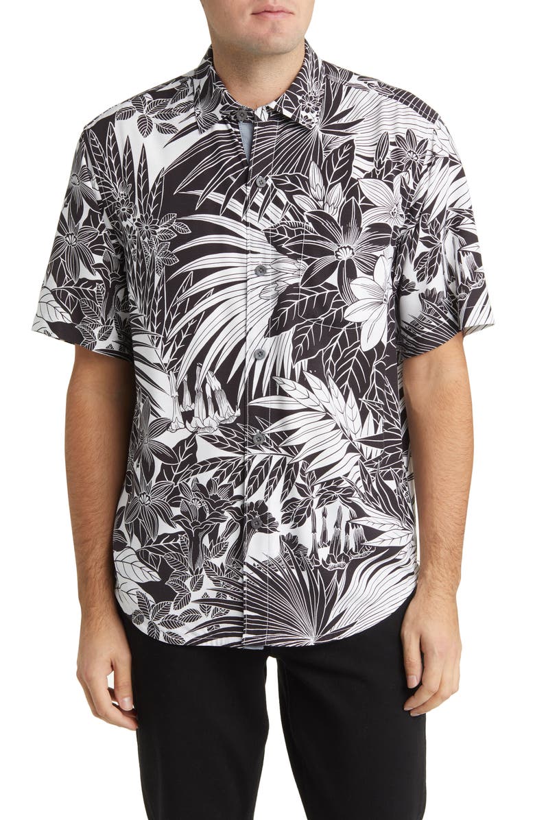 Tommy Bahama Veracruz Cay Santiago Palms Short Sleeve Button-Up Shirt, Main, color, 