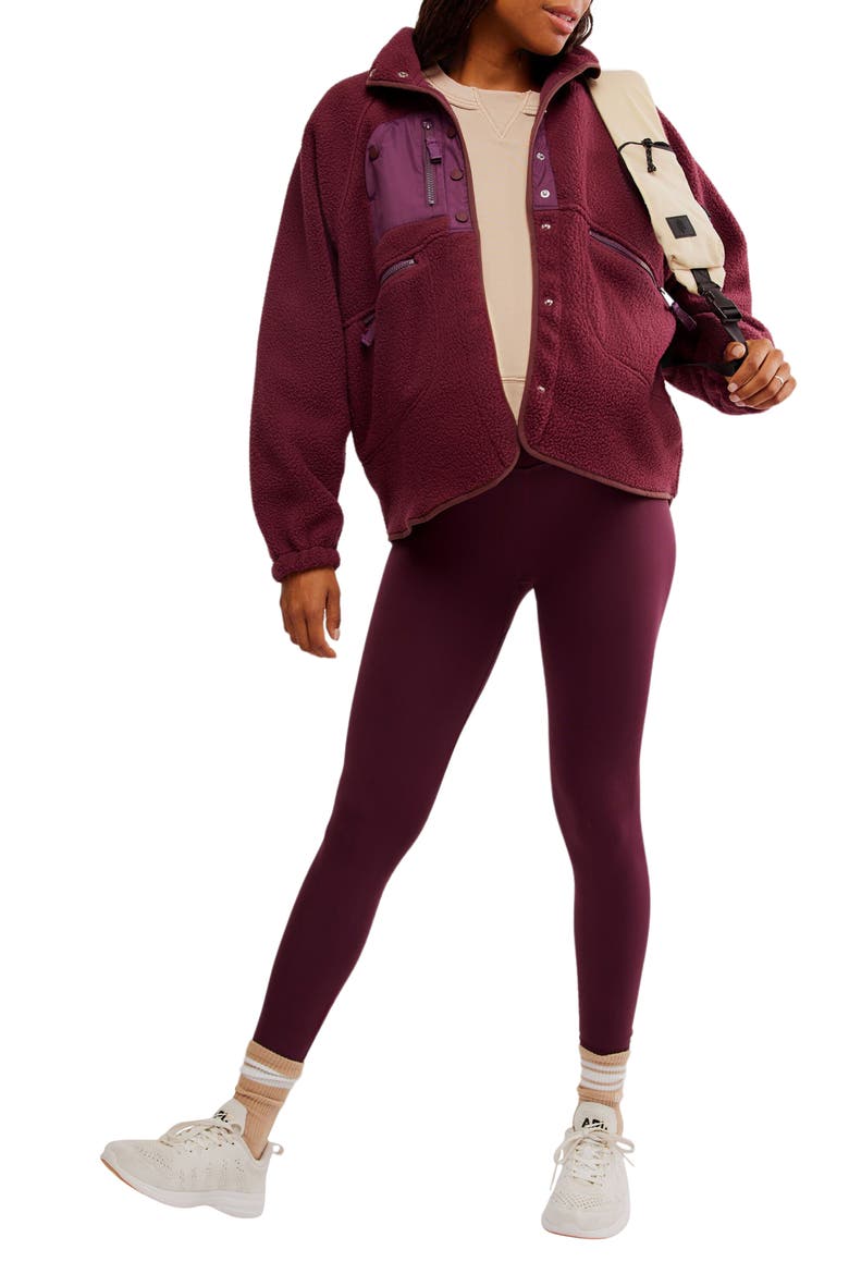 x Hatch Hit The Slopes Fleece Jacket, Alternate, color, DEEP MAROON