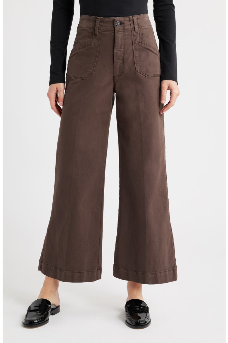 Anessa High Waist Ankle Wide Leg Utility Pants, Main, color, RICH CHOCOLATE