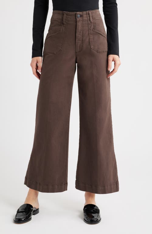 Paige Anessa High Waist Ankle Wide Leg Utility Pants In Brown