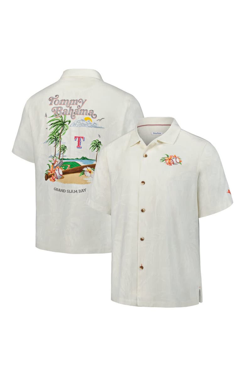 Tommy Bahama Men's Tommy Bahama White Texas Rangers Grand Slam Bay Camp Button-Up Shirt, Main, color, White