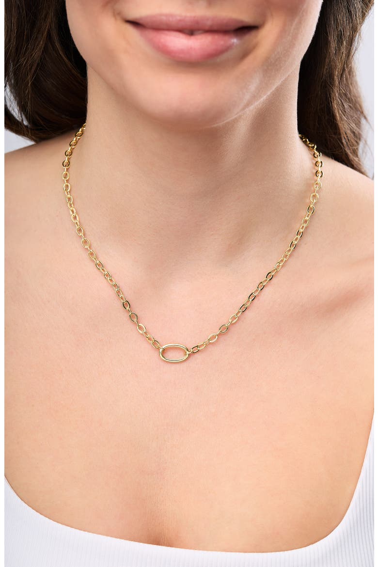 14K Gold Oval Pendant Necklace, Alternate, color, 14K YELLOW GOLD