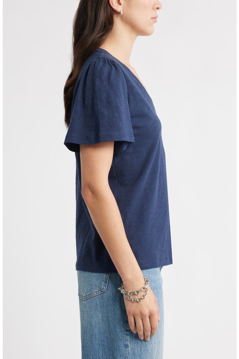 Bell Sleeve V-Neck T-Shirt, Alternate, color, NAVY STILL