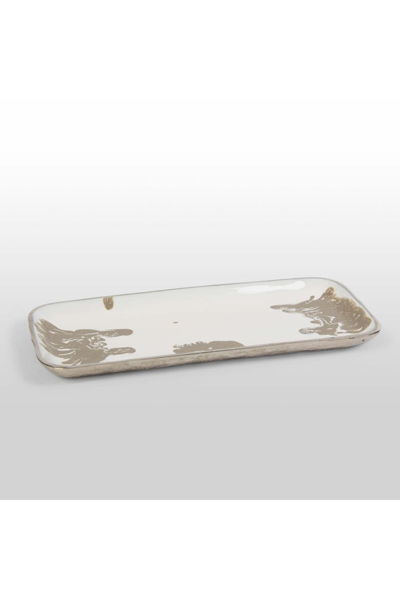 Dansbury Rectangle Tray, Alternate, color, Silver