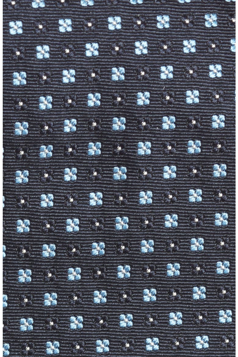 Floral Silk Tie, Alternate, color, NAVY