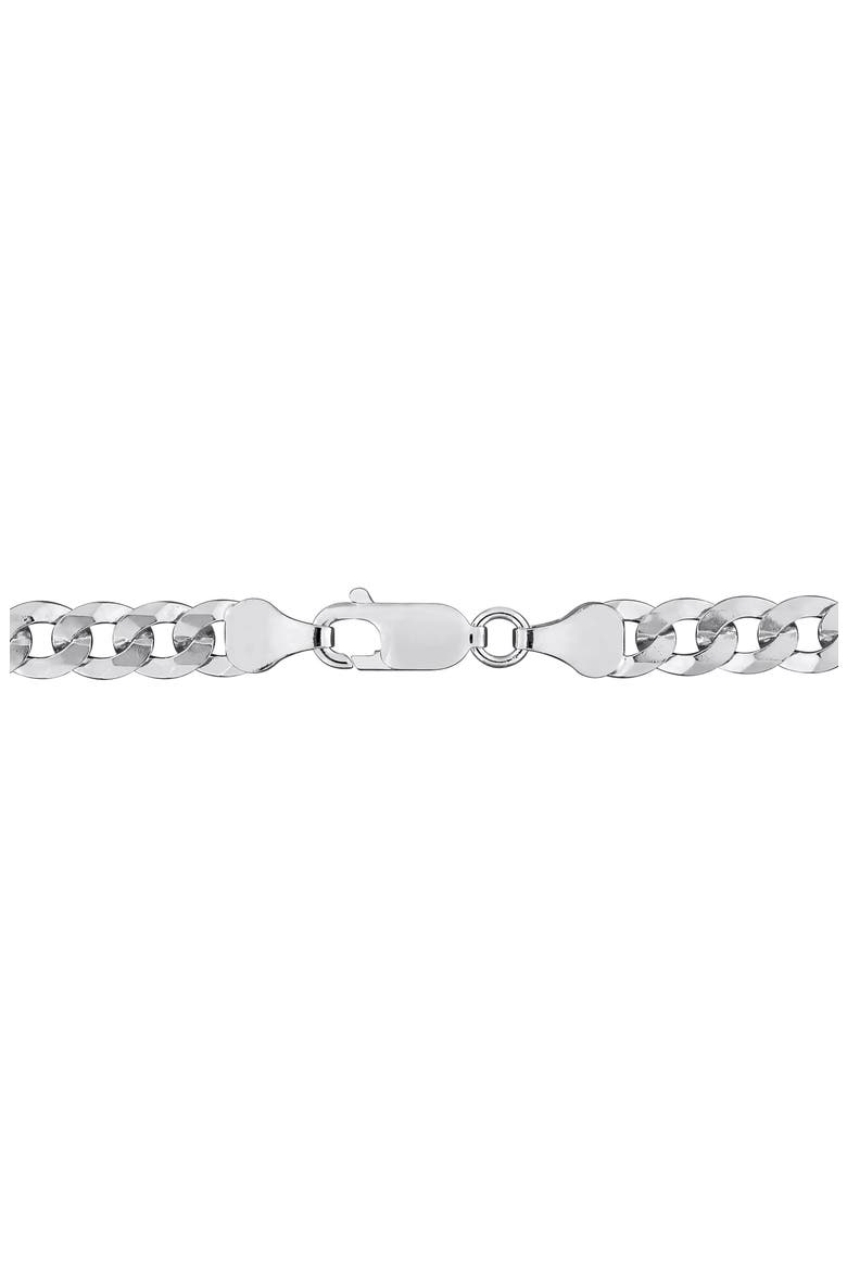 Sterling Silver Bevel Curb Chain Necklace, Alternate, color, SILVER