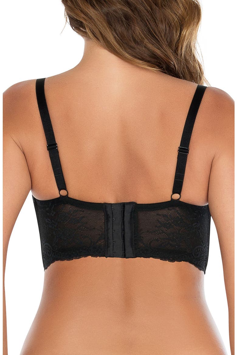 Sandrine Plunge Longline Underwire Bra, Alternate, color, BLACK