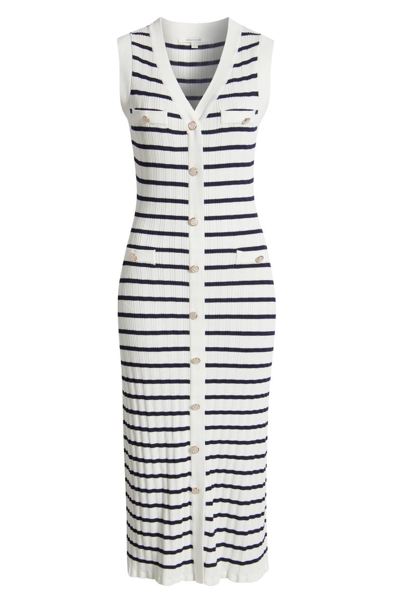 ZOE AND CLAIRE Stripe Sleeveless Sweater Dress, Alternate, color, 