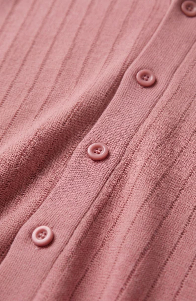 Modenaire Ribbed Knit Cardigan, Alternate, color, Dusty Rose