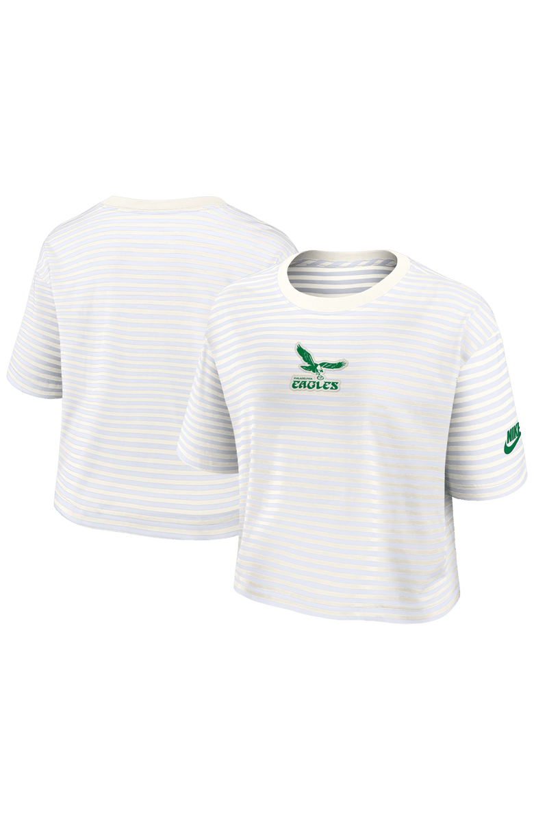 Nike Women's Nike Yellow/Cream Philadelphia Eagles Striped Cropped T-Shirt, Main, color, Yellow
