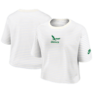 Nike Women's Nike Yellow/Cream Philadelphia Eagles Striped Cropped T-Shirt