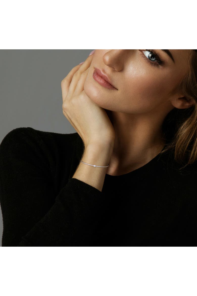 Diamond Station Bangle 14k White Gold, Alternate, color, White Gold
