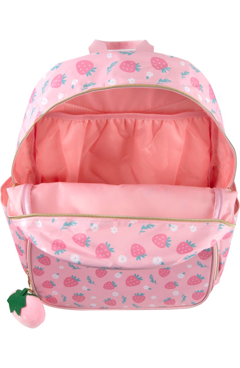 Jessica Simpson Strawberry Print Nylon Backpack, Alternate, color, Pink