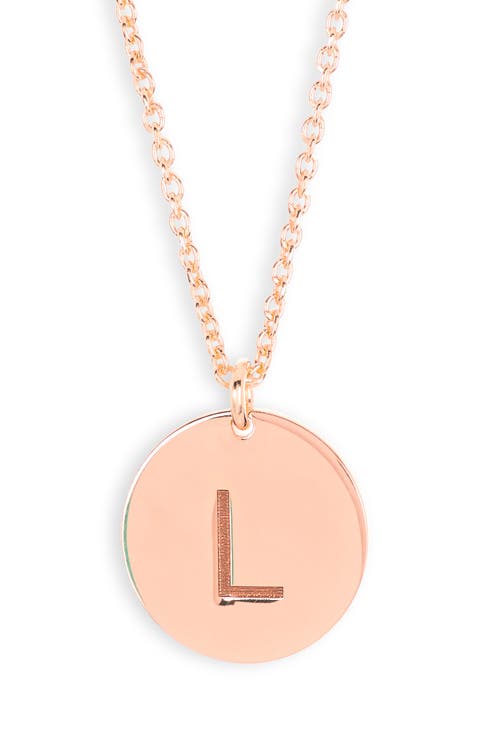 Initial Disc Pendant Necklace