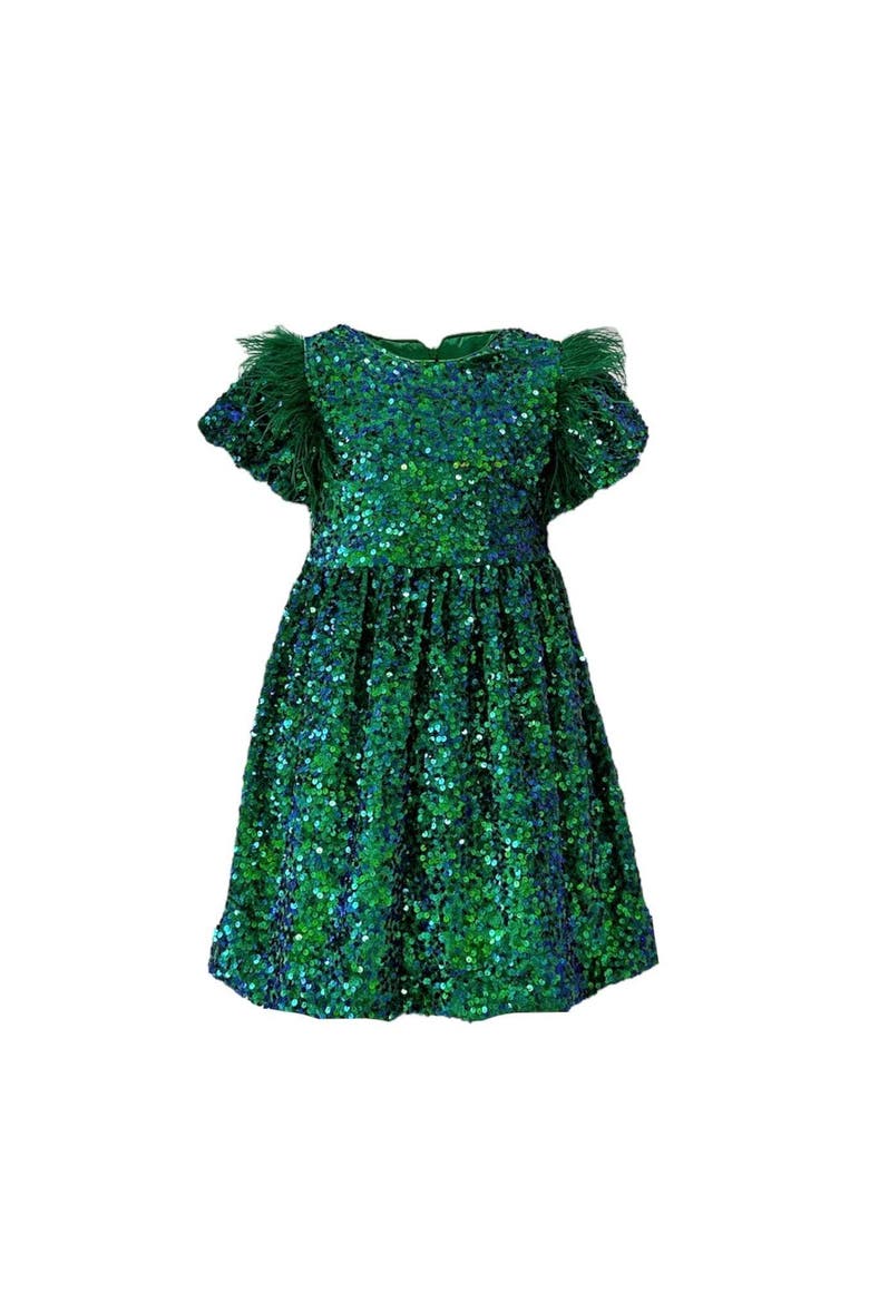 Shimmer Party Dress, Main, color, Emerald