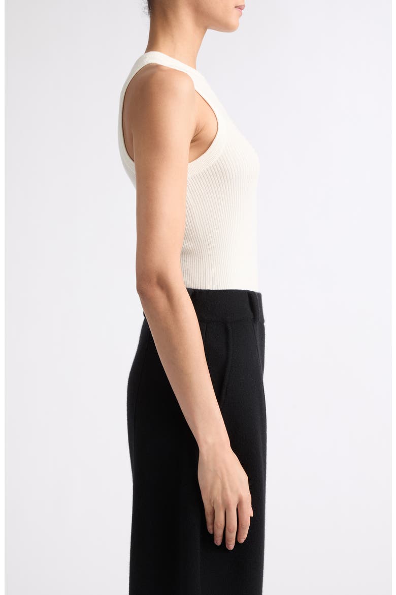 Amya Ribbed Cotton & Cashmere Sleeveless Sweater, Alternate, color, SALT