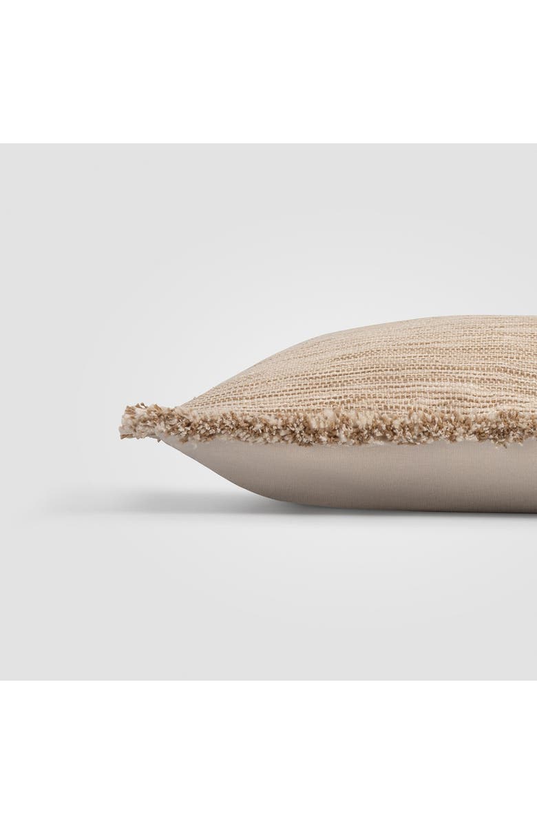 Crane Air Layered Loom Fringe Accent Pillow, Alternate, color, Beige