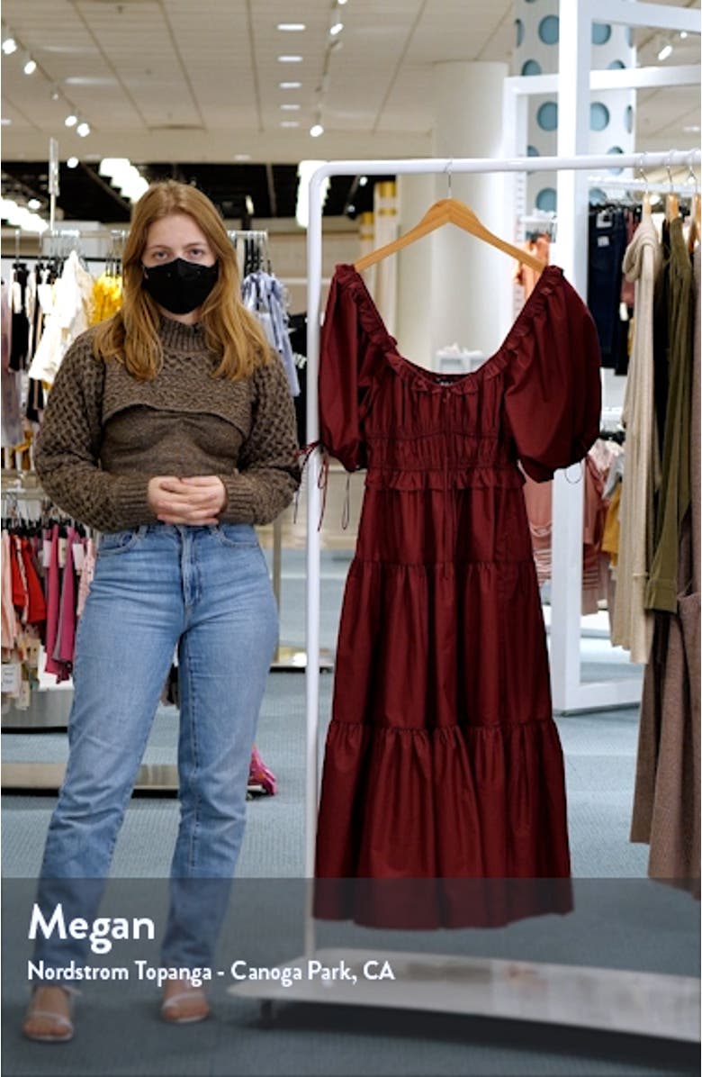 Poplin Tiered Cotton Midi Dress, sales video thumbnail