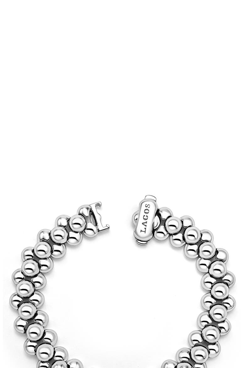 Caviar Bubbly Three-Row Beaded Statement Bracelet, Alternate, color, STERLING SILVER