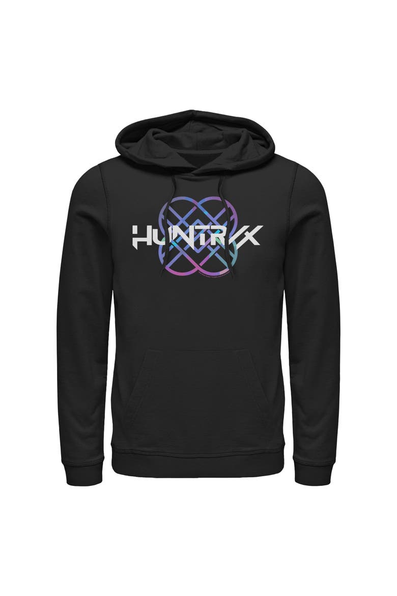 Men's Huntrix Holographic Logo Lightweight Hoodie, Main, color, Black