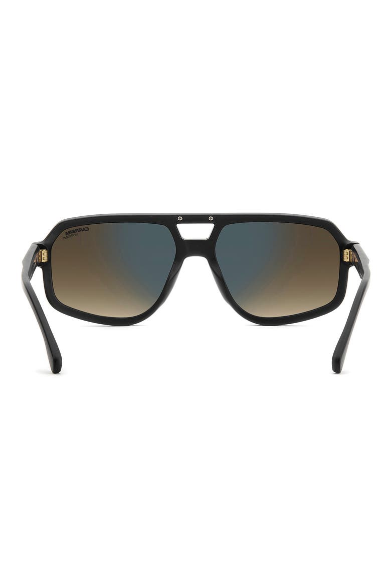 Victory 59mm Gradient Navigator Sunglasses, Alternate, color, MATTE BLACK/ BROWN/ GREEN