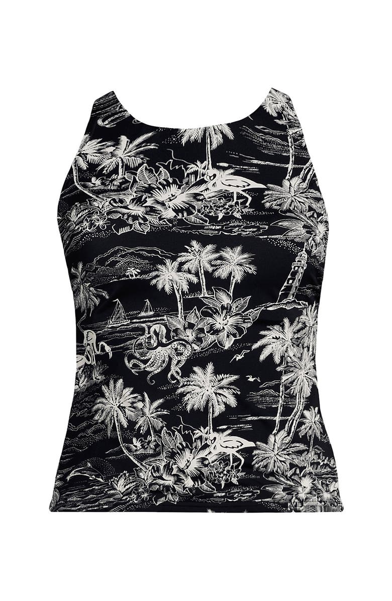Lands' End Mastectomy Tugless High Neck Strappy Back Tankini Swimsuit Top, Alternate, color, 