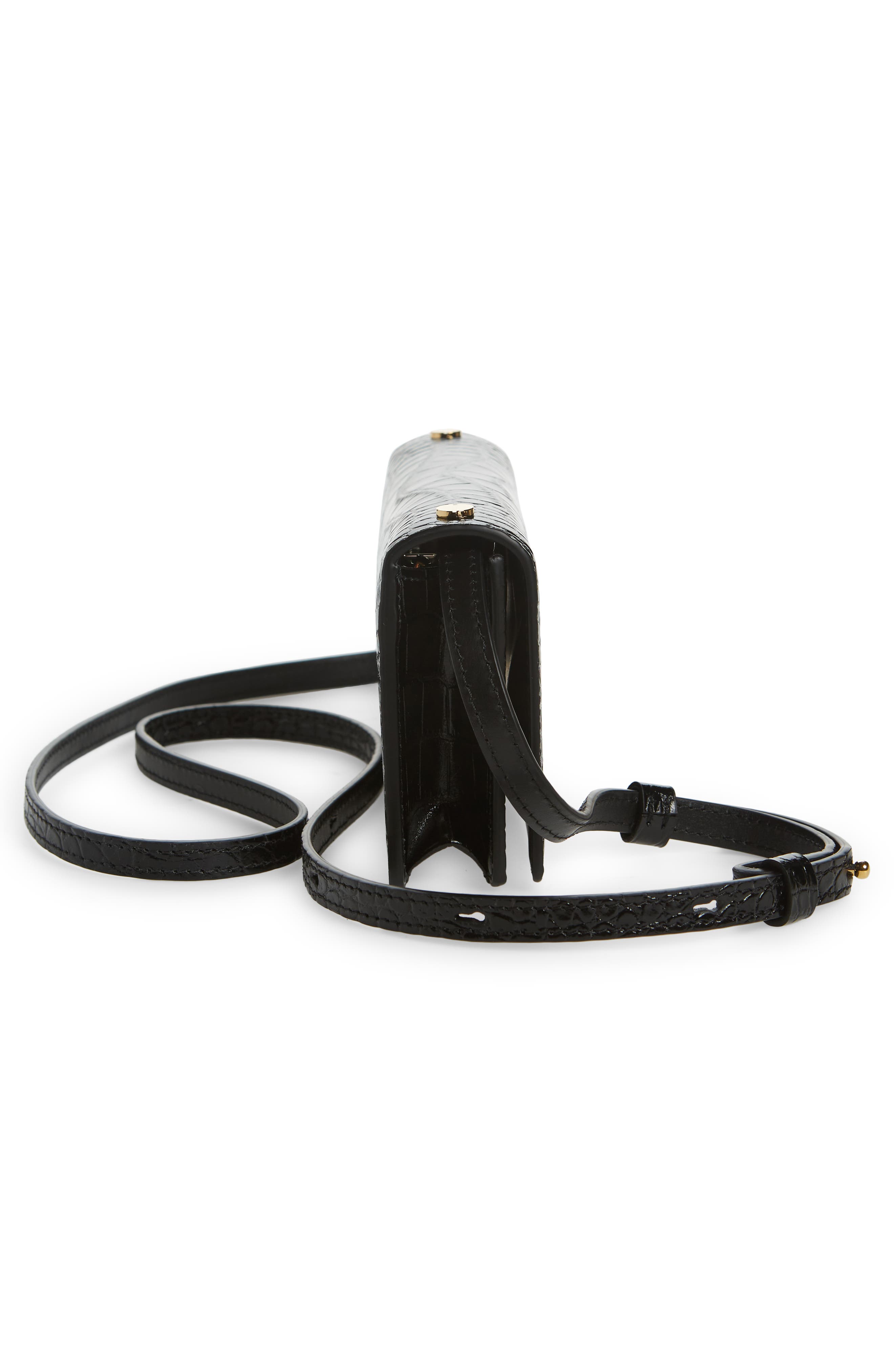 TOM FORD Mini Croc Embossed Leather Crossbody Bag, Alternate, color, 