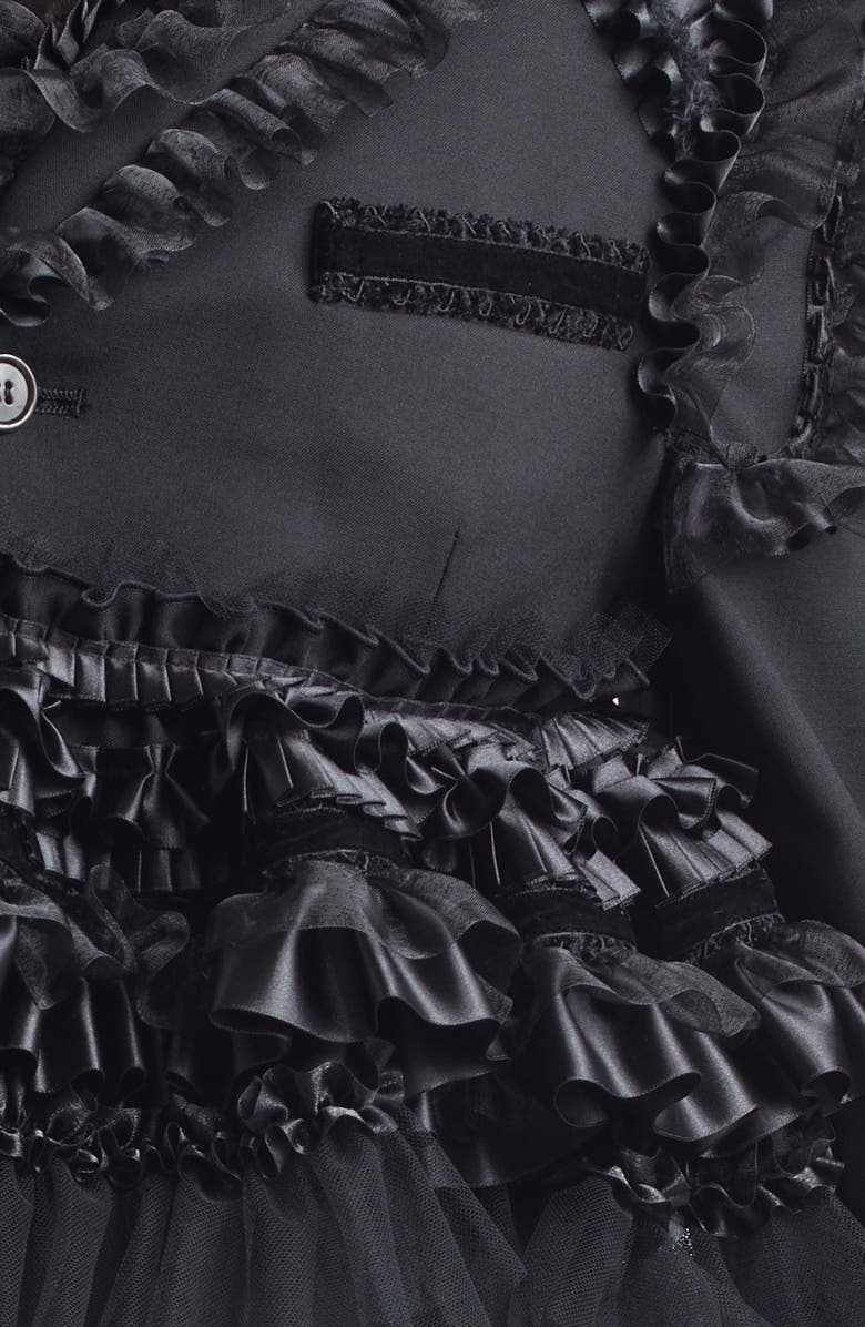 Noir Kei Ninomiya Wool Oxford Crop Jacket, Alternate, color, Black