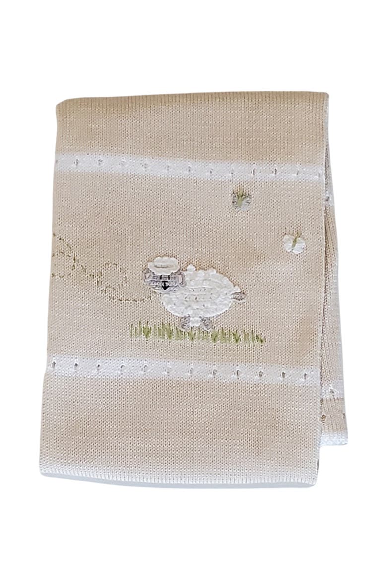 Lamb Baby Blanket, Main, color, Ivory