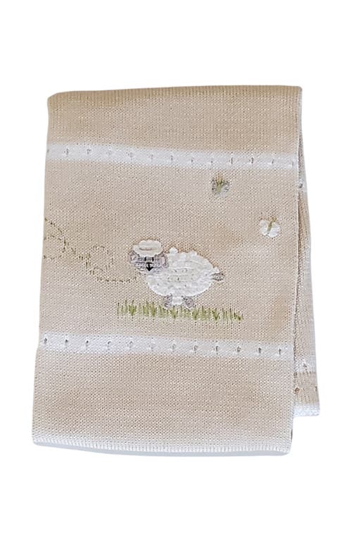 Melange Collection Lamb Baby Blanket in Ivory 