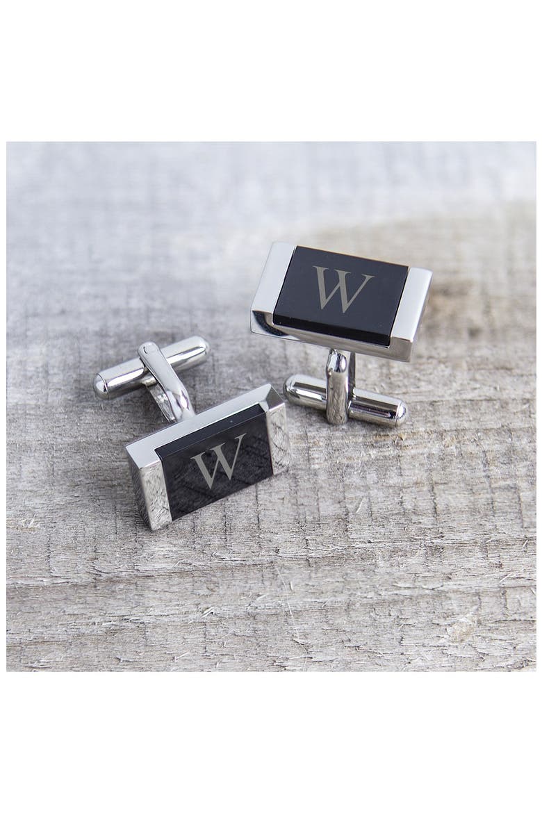 Monogram Cuff Links, Alternate, color, ONYX - BLANK