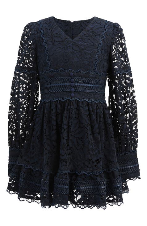 Kids' Venice Long Sleeve Lace Party Dress (Little Kid & Big Kid)