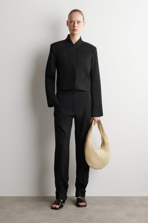 Curved Shoulder Bag - Straw