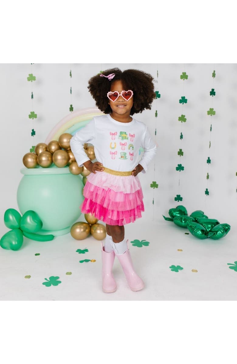 Sweet Wink Lucky Bow St. Patrick's Day Long Sleeve Shirt, Alternate, color, 