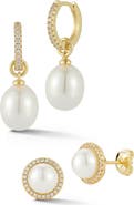 GLAZE JEWELRY Set of 2 Imitation Pearl Earrings