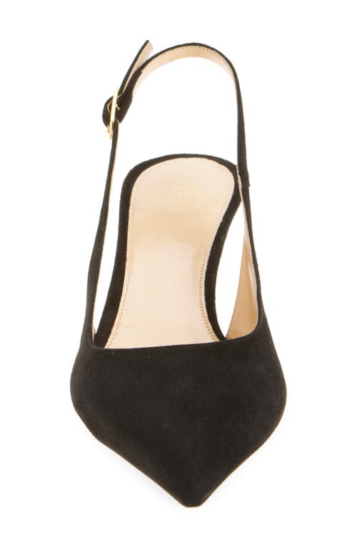 Ann Mashburn Kitten Heel Slingback Pump In Black Suede